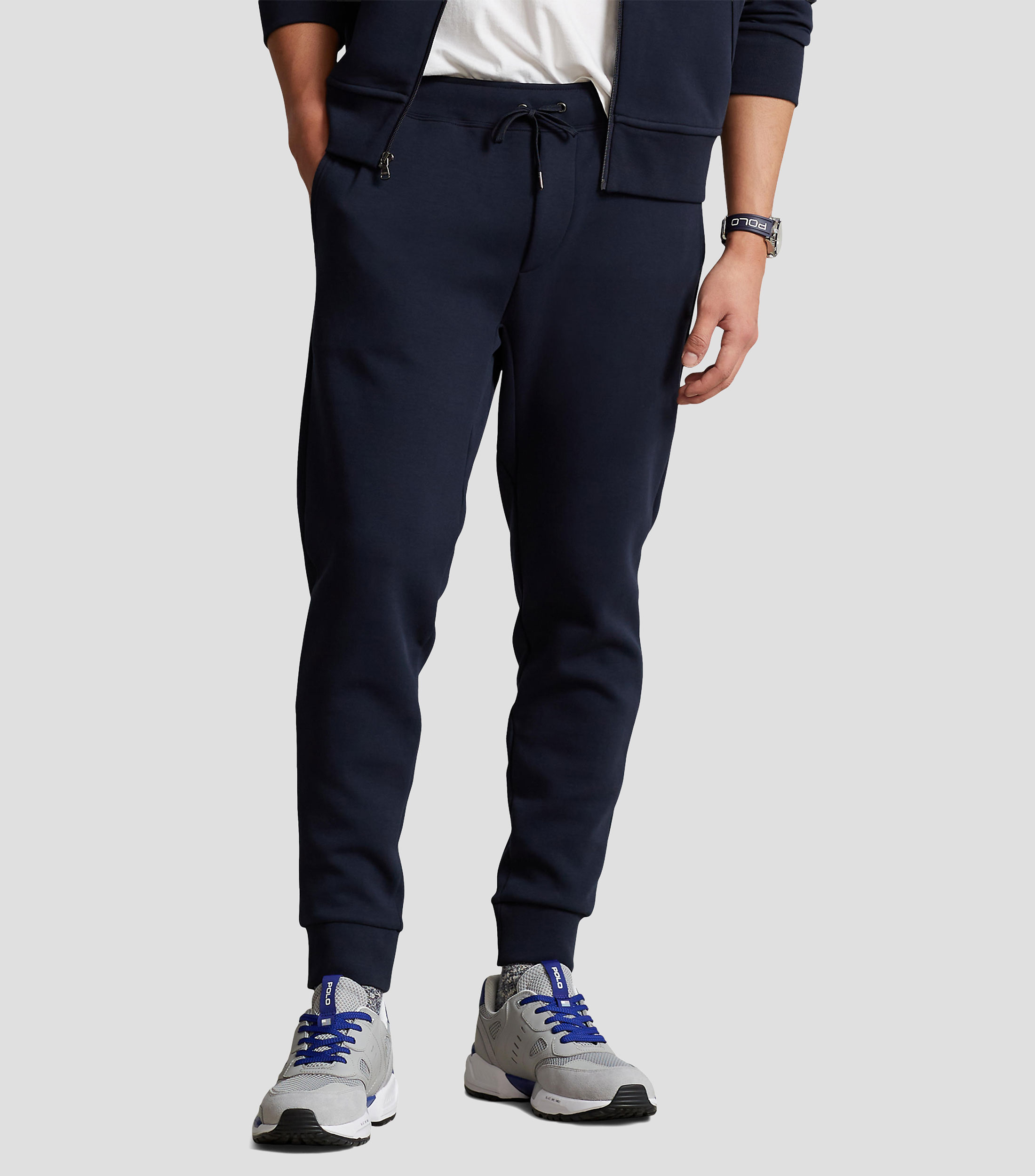 Pants sólido con logo Hombre